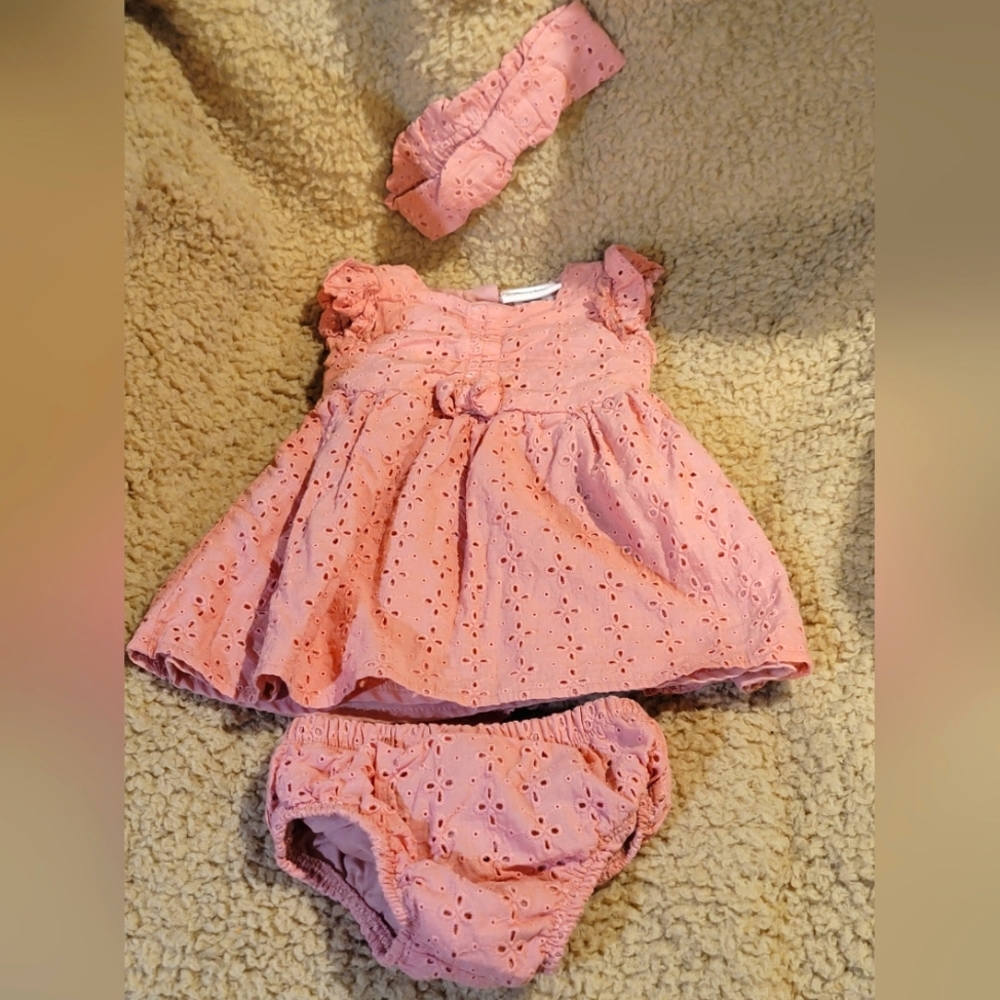 Girls pink lace Daisy Fuentes Dress Set